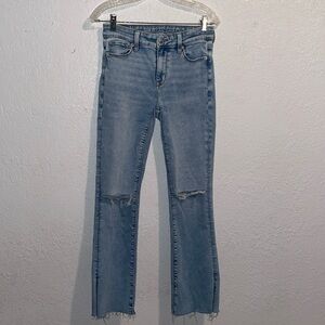 American Eagle Skinny Boot Kick Jeans.